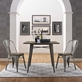 thumbnail image 2 of Modern Contemporary Urban Industrial Distressed Antique Vintage Style Kitchen Room Dining Chair ( Set of 2), Silver, Metal, 2 of 5