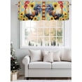 thumbnail image 5 of Retro Rooster Curtain Valances for Windows, Sunflower Animals Farmhouse Plaid Kitchen Valance Window Treatment, Light Filtering Block Curtains for Bathroom/Bedroom/Living Room 54'' x 18'', 5 of 9