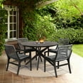 thumbnail image 5 of Beckham Outdoor Patio Dining Chair in Dark Eucalyptus Wood and Gray Rope, 5 of 9