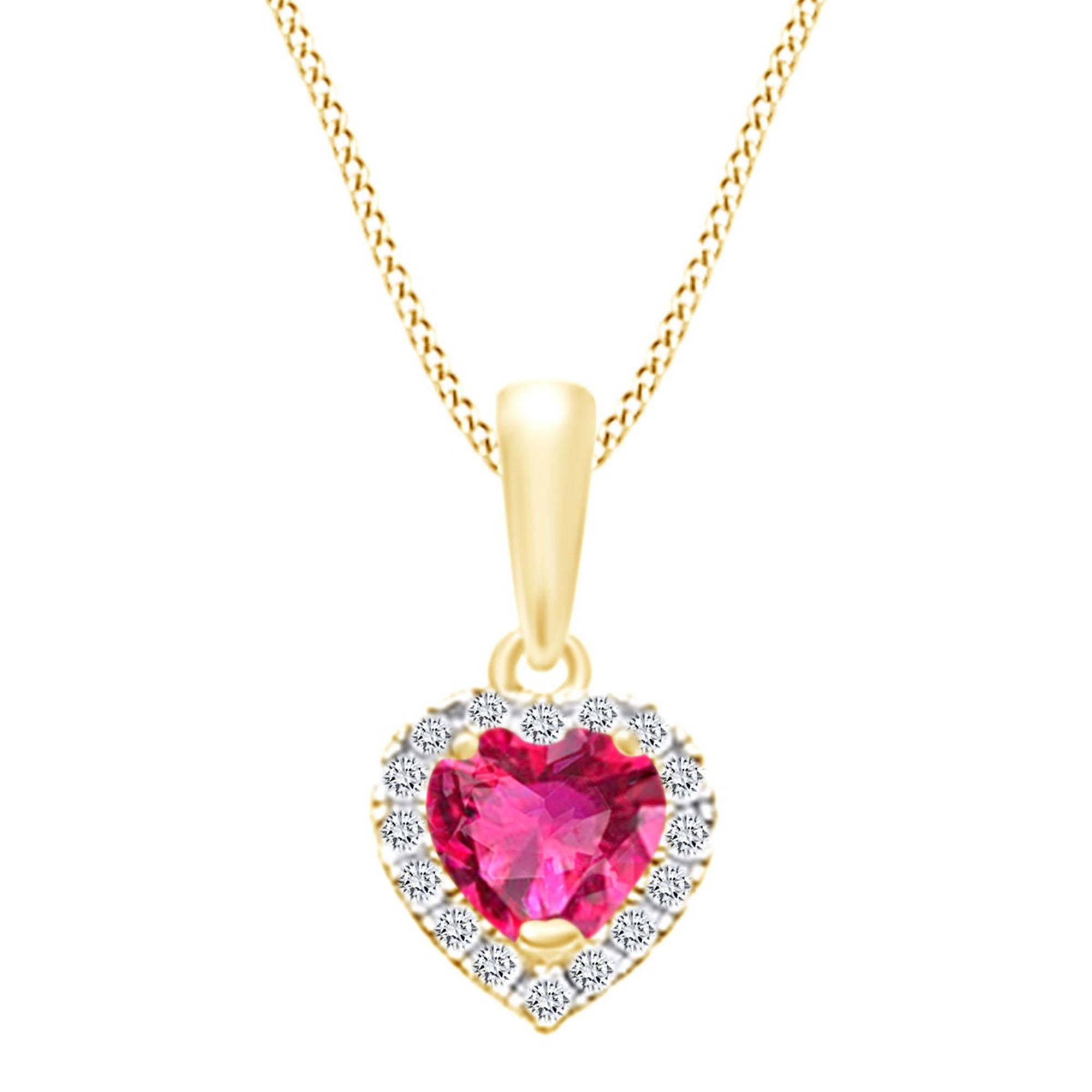 cubic zirconia heart necklace gold