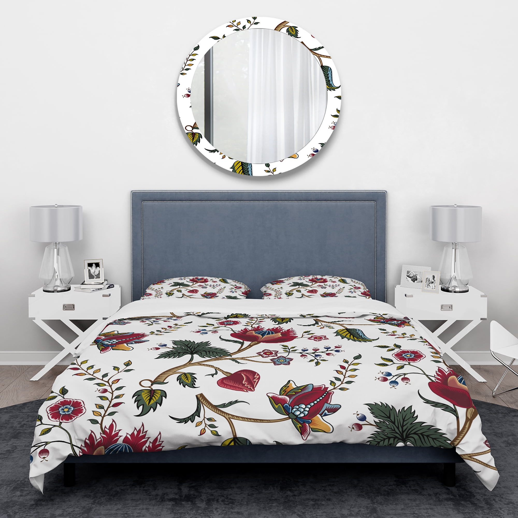 Designart 'Indian Floral Pattern' Tropical Duvet Cover Set