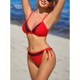 thumbnail image 3 of Sociala Tie Side Bikini Sets for Womens Adjustable Straps Two Piece Bath Suit, 3 of 6