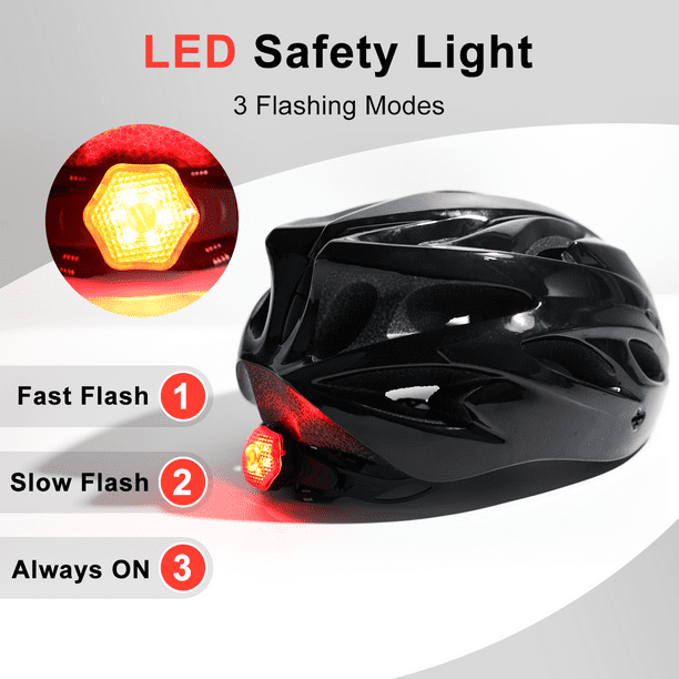 Lixada Lightweight Bicycle Helmet with Visor LED Light In mold Mountain
