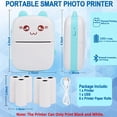thumbnail image 3 of AIFUSI Portable Mini Photo Printer, with 6 Rolls Thermal Paper, Blue, 3 of 7