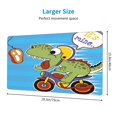 thumbnail image 3 of Balery Dinosaur Riding A Motorcycle Mouse Pad ,15.8x29.5 In Large Gaming Mouse Pad Desk Mat Long Non-Slip Rubber Stitched Edges,Waterproof Mousepad Desk Mat For Gamer Office Home, 3 of 9