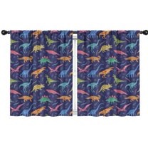 Blackout Kids Curtains,Colorful Cartoon Dinosaurs Plants Pattern Childrens Insulated Curtains Set Of 2,Bedroom Essentials,Toddler Room Decor 42"x54"