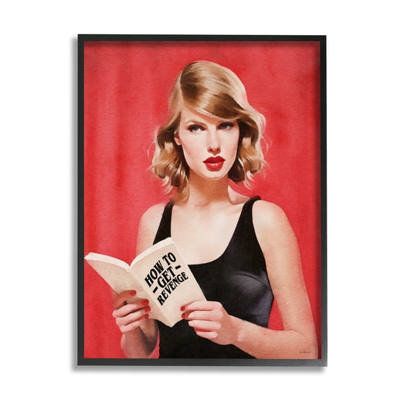 Stupell Industries Popstar Revenge Book Literature & Flim Painting Black Framed Art Print Wall Art, 11 x 14