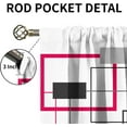thumbnail image 3 of Black Red Grey Mid Century Blackout Curtains for Bedroom, Modern Abstract Geometric Check Thermal Insulated Room Darkening Curtains, Dust-Proof Window Curtains for Living Room Study-W84xL84in, 3 of 6