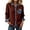 Brick Red, variant on Womens Shirts Lapel Color Block Long Sleeve Button Down Blouse Stylish Dressy Casual Summer Shirts