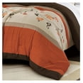 thumbnail image 6 of Daphne Bed in a Bag California King 7-Piece Comforter Set with Sheets Luxury Autumn Floral Embroidery Orange/Brown/Taupe, 6 of 9