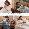 thumbnail image 6 of U by Bedsure Electric Heated Blanket Full Size 72" x 84" with Preheat Function, Soft Ribbed Flannel Harbor Mist, Fast Heating with 6 Time Settings (Up to 10H) & 6 Heat Settings, Gifts for Grandma, 6 of 10