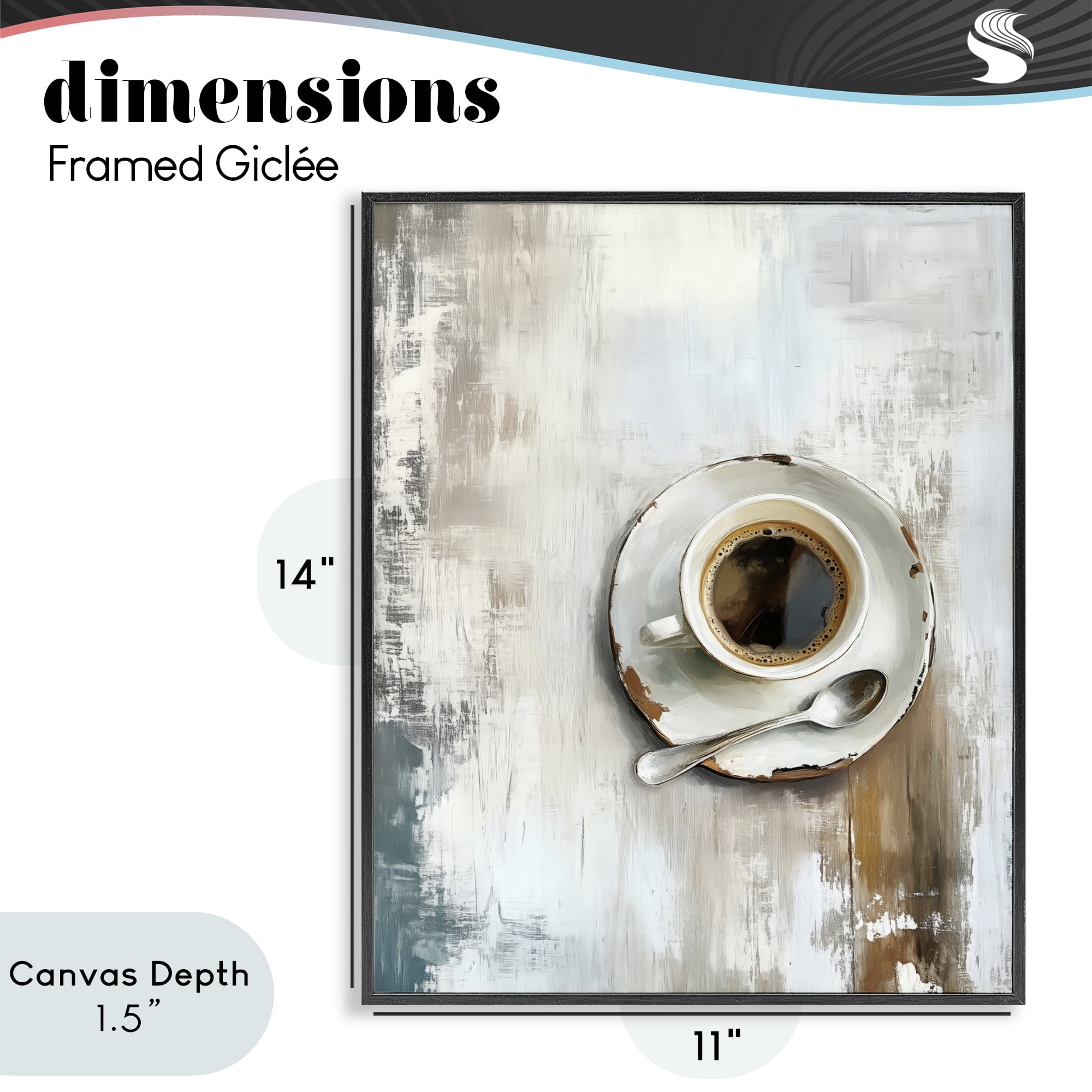 Stupell Industries Neutral & Rustic Cup of Coffee Black Framed Giclee Art, design by LSR Design Studio