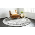thumbnail image 3 of Rugs.com Brighella Collection Rug – 5 Ft Round Gray Medium Rug Perfect For Kitchens, Dining Rooms, 3 of 9