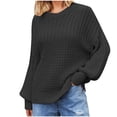 thumbnail image 2 of Dvkptbk Chandails pour Femmes Chandails d'Hiver pour Femmes Nouvelle Mode Manches Longues Col Rond Coupe Ample Chandail à Enfiler pour Femmes Vêtements en Liquidation, 2 of 7