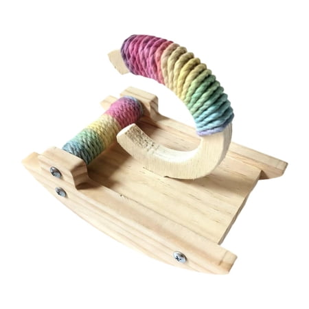 Bird Perch Stand Rocking Parakeet Toy Accessories Interactive Exercise Wood Design for Small Birds