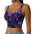 thumbnail image 2 of Lsque Soutien-Gorge de Sport Imprimé Feuilles de Forêt Colorées pour Femmes, Compression, Évacuation de l'Humidité, Soutien-Gorge de Sport à Fort Impact pour Femmes, Soutien-Gorge de Sport-Moyen, 2 of 8