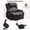 thumbnail image 2 of JMYMRY Leather Power Lift Recliner Chair for Elderly with Heat and Massage, Adjustable Angle, Side Pocket and USB Charge Port for Living Room, Brown, 2 of 8