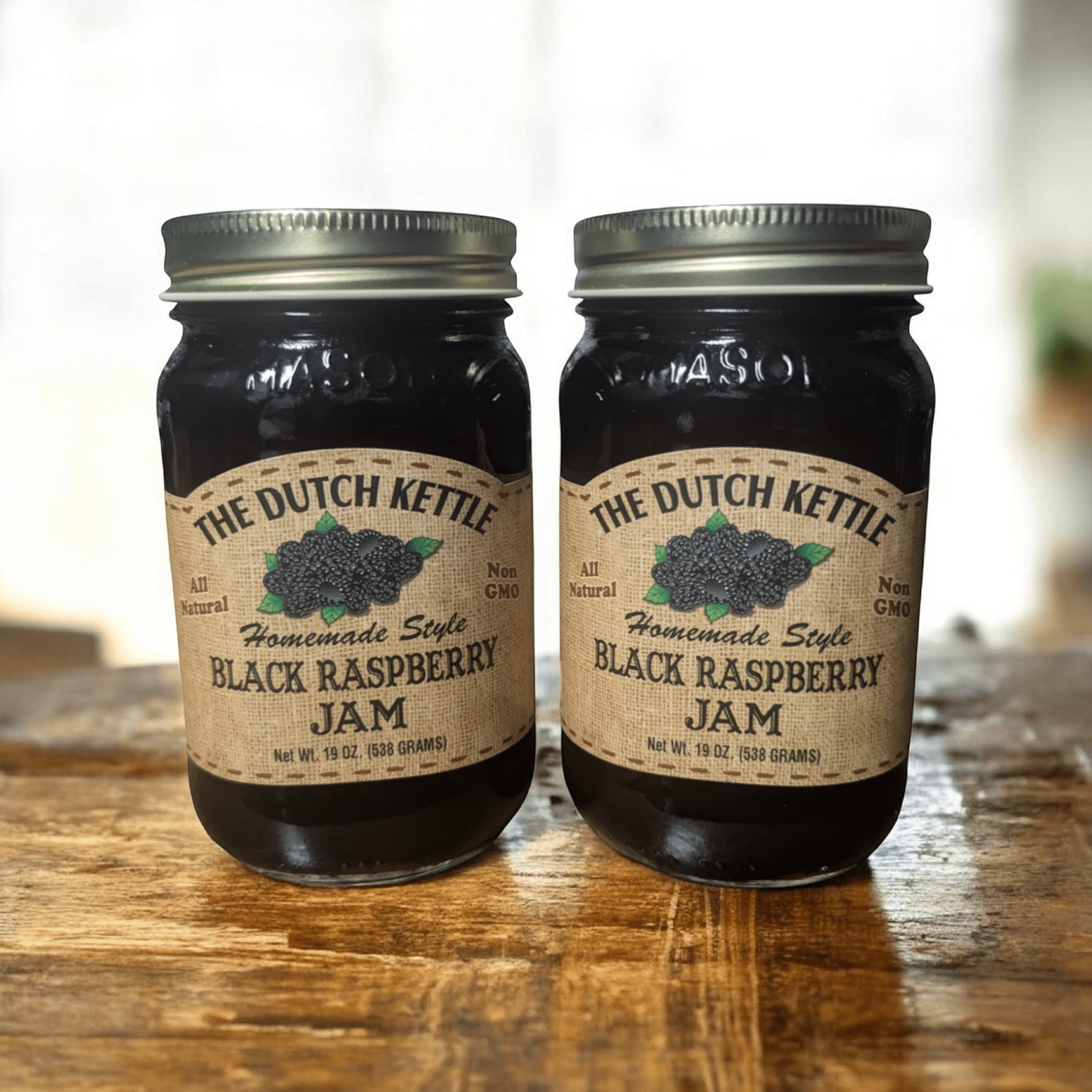 The Dutch Kettle Blackberry Jam — Amish Homestyle Fruit Jam, 2 Jars (19 oz Each)