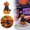 Orange, variant on Cute Halloween Resin Statue Ornaments, Owl Pumpkin Ghost Figurines, Mini Decorations for Indoor Shelves Desk Display(Black,One Size)