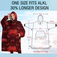 thumbnail image 4 of Oversized Wearable Blanket Hoodie,Red Controllers Games Icons Black Pattern Sherpa Blanket Hoodie with Super Pockets,Super Warm Fuzzy Pullover for Women & Men, 4 of 6
