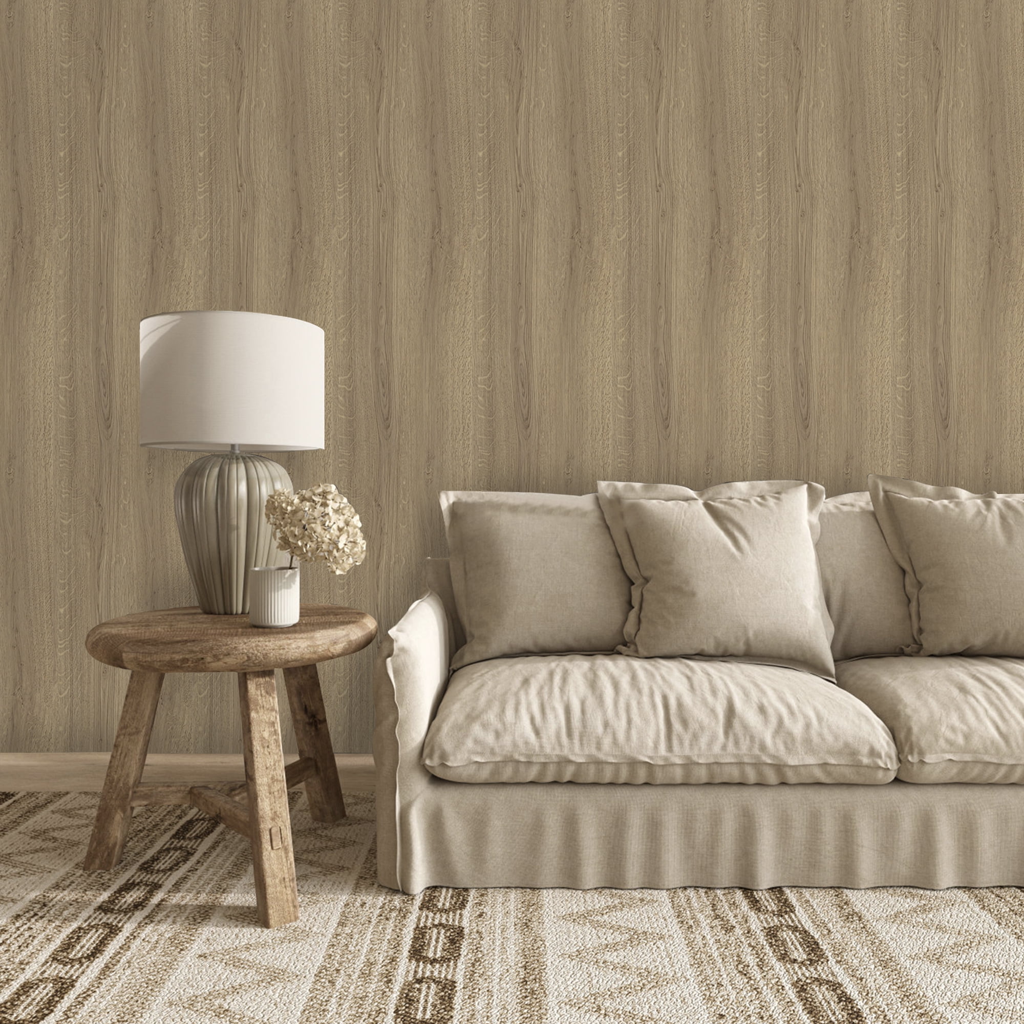 Abyssaly Brown Wood Peel and Stick Wallpaper 15.7"x 118" Removable Self Adhesive Texture Wallpaper Contact Paper for Desktop Bedrooms Living Room