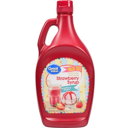 (2 pack) Great Value Strawberry Syrup, Value Size, 44