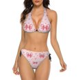 thumbnail image 1 of NICKSUN Women's Bikini Sets, Cute Print Two Piece Bathing Suits Sexy Halter Padded Bikini Swimsuits, 1 of 6