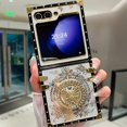 thumbnail image 6 of for Samsung Galaxy Z Flip 6 Case with Ring Kickstand, Glitter Floral Sparkly Bling Diamond Butterfly Plated Shockproof Protective Elegant Cute Woman Girly Soft TPU Cover for Z flip 6, White, 6 of 13