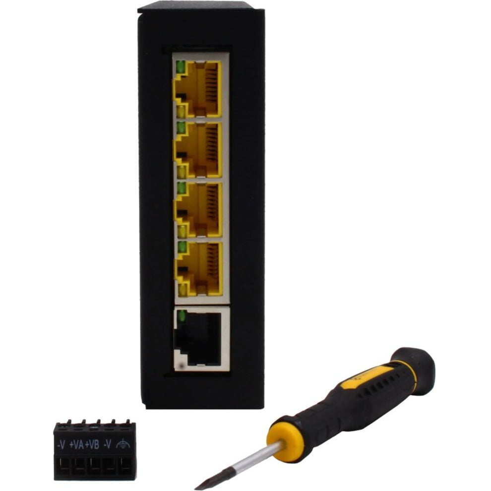 Brainboxes Hardened Industrial 5 Port PoE+ 10/100 Ethernet Switch SW725