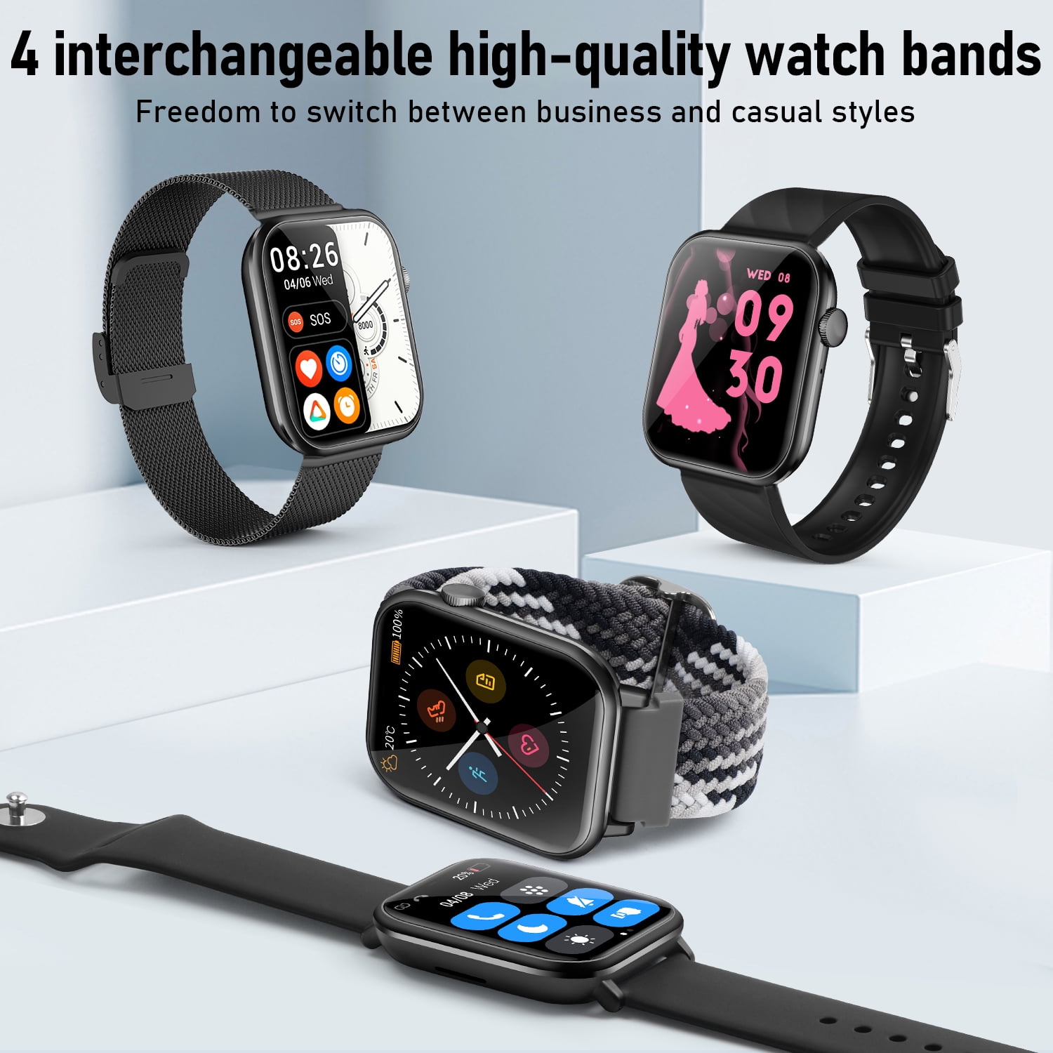Smartwatch For Women With AMOLED Display — 1.96 Inch Screen, 100+ Sport Modes, IP68 Waterproof, Call Function, IOS & Android Compatible 5 thumbnail image