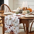 thumbnail image 3 of White Pumpkin Table Runner, Autumn Thanksgiving Kitchen Dining Table Decoration for Home Party Decor 13x108 Inches, 3 of 9