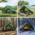 thumbnail image 3 of Lilypelle Lightweight Backpacking Camping Tent for 2-4 Person, 4 Season Windproof Tent with Stove Jack, 210T Ripstop Waterproof PU3000mm, All Weather Hiking Tent，Green, 3 of 9