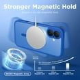 thumbnail image 4 of Magnetic Compatible with iPhone 16 Case, Upgraded [Full Camera Protection] [Compatible with MagSafe] Protective Translucent Matte Women Girl Phone Case Cover, Klein Blue, 4 of 14