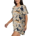 thumbnail image 2 of Fotbe Butterflies Print Pajama Set for Women 2 Piece Loungewear Short Sleeve Tops and Shorts Set Soft Sleepwear-Large, 2 of 7