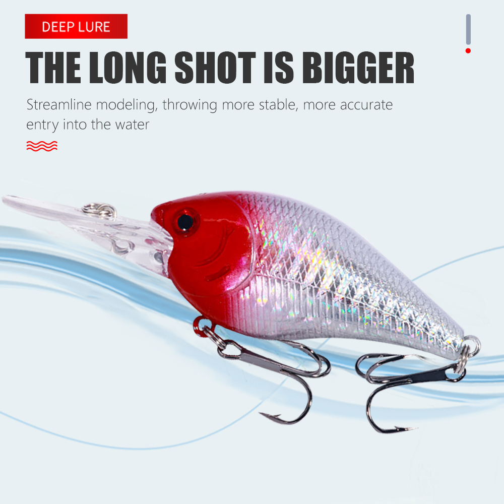 HENGJIA Crankbait Crank Baits Lures for Bass Fishing, 6Pcs Fishing Lures Shallow Deep Diving Swimbait Crankbait Fishing Wobble Hard Baits for Bass Trout Freshwater and Saltwater