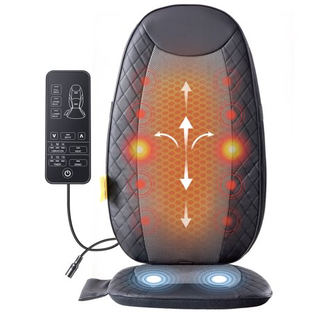 JIOABL Back Massagers, Vibrating Heating Pad for Back, Massage Chair Pad for Pain Relief Deep Tissue, Shiatsu Neck and Back Massager, Back