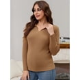 thumbnail image 5 of DARING DIVA Women's Maternity Sweater Ribbed Pullover Polo Sweater S Brown, 5 of 8
