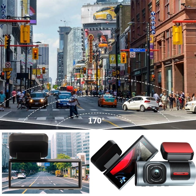 Ganfancp Dash Cam 3.16-Inch Starlight Visión Nocturna Wifi+Gps Delantera y Reversa 1080P HD