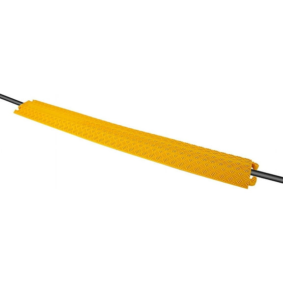 Pyle Durable Cable Protection Ramp Cover Supports 11000lbs Single Channel Heavy Duty Hose, Yellow
