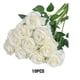 thumbnail image 4 of Naiovety 10 UNIDS Flores Artificiales Impermeable Seda Falsa Ligero Ramo de Rosas para Boda Regalo de Fiesta Decoraciones de Halloween Decoración Blanco Naiovety HA084444-01, 4 of 6