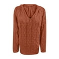 thumbnail image 5 of WXLWZYWL Sweaters For Women Loose Large Size Color Hood Long Sleeves Sweater Tops, 5 of 6