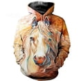 thumbnail image 2 of Sweat à Capuche Unisexe Cheval Créatif Imprimé 3D Imprimé Animal, 2 of 8