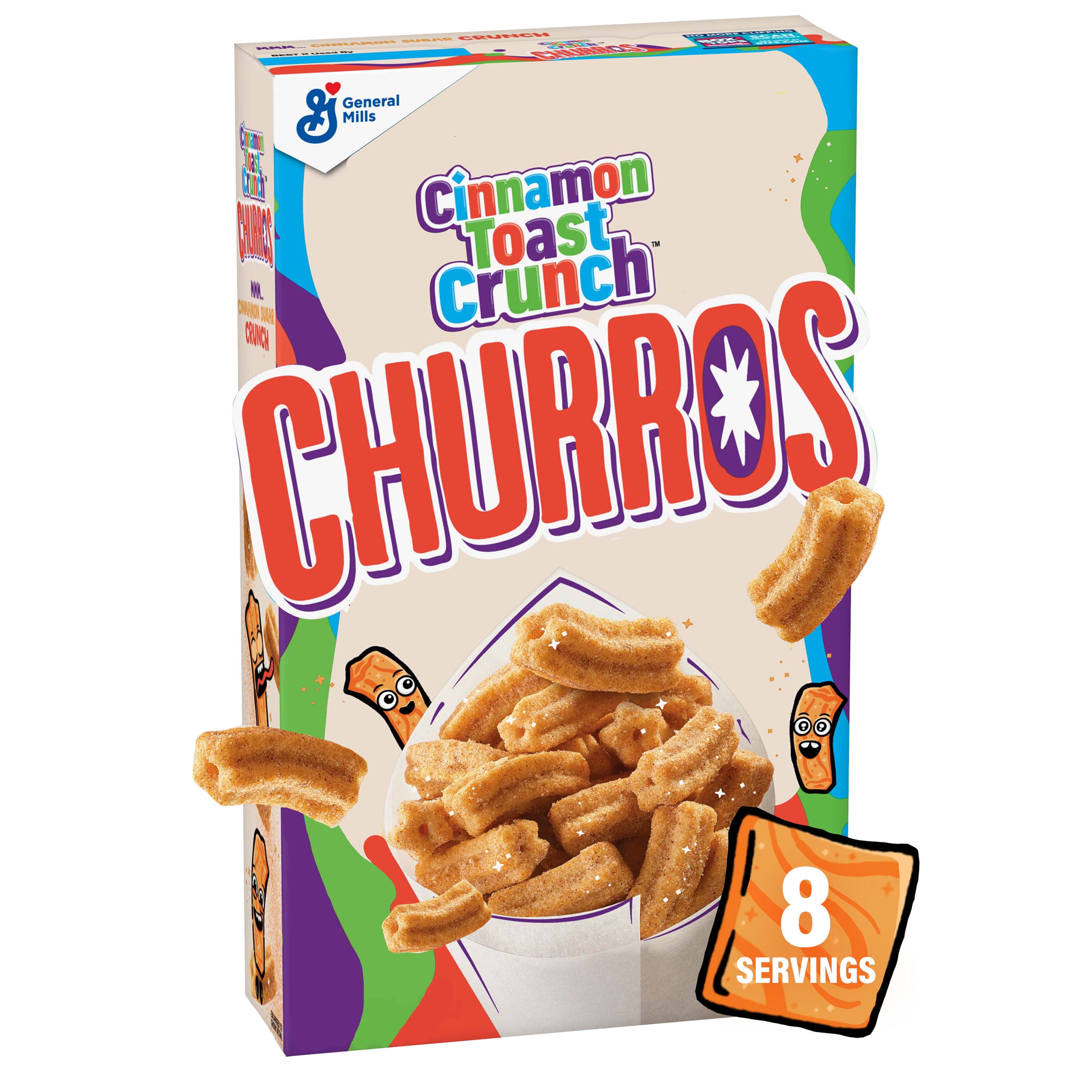 Churros Cinnamon Toast Crunch Breakfast Cereal, 11.9 OZ Cereal Box