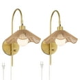 thumbnail image 2 of Possini Euro Design Possini Euro Primrose 17 1/4" H Brass Plug-In Wall Lamp Set of 2, 2 of 9