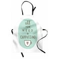 thumbnail image 1 of Funny Words Apron, All You Need a Cappuccino Words with Cup of Coffee and Heart, Unisex Kitchen Bib with Adjustable Neck for Cooking Gardening, Adult Size, Dark Brown Pale Pink, by Ambesonne, 1 of 4