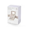thumbnail image 4 of oyero de 3 niveles, estuche de viaje con asa, 2 cajones, organizador de joyas con cerradura con espejo, almacenamiento de joyas, 4 of 5