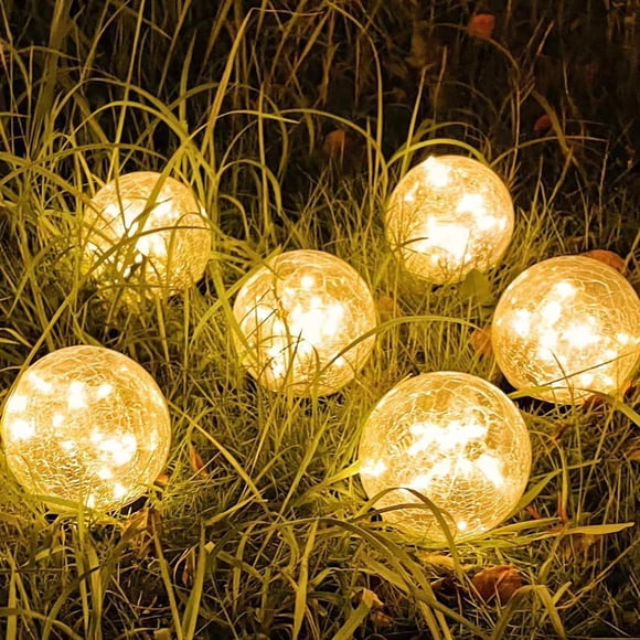Luces solares para jardín SyouHome, paquete de 6, LED impermeables, 3,9"