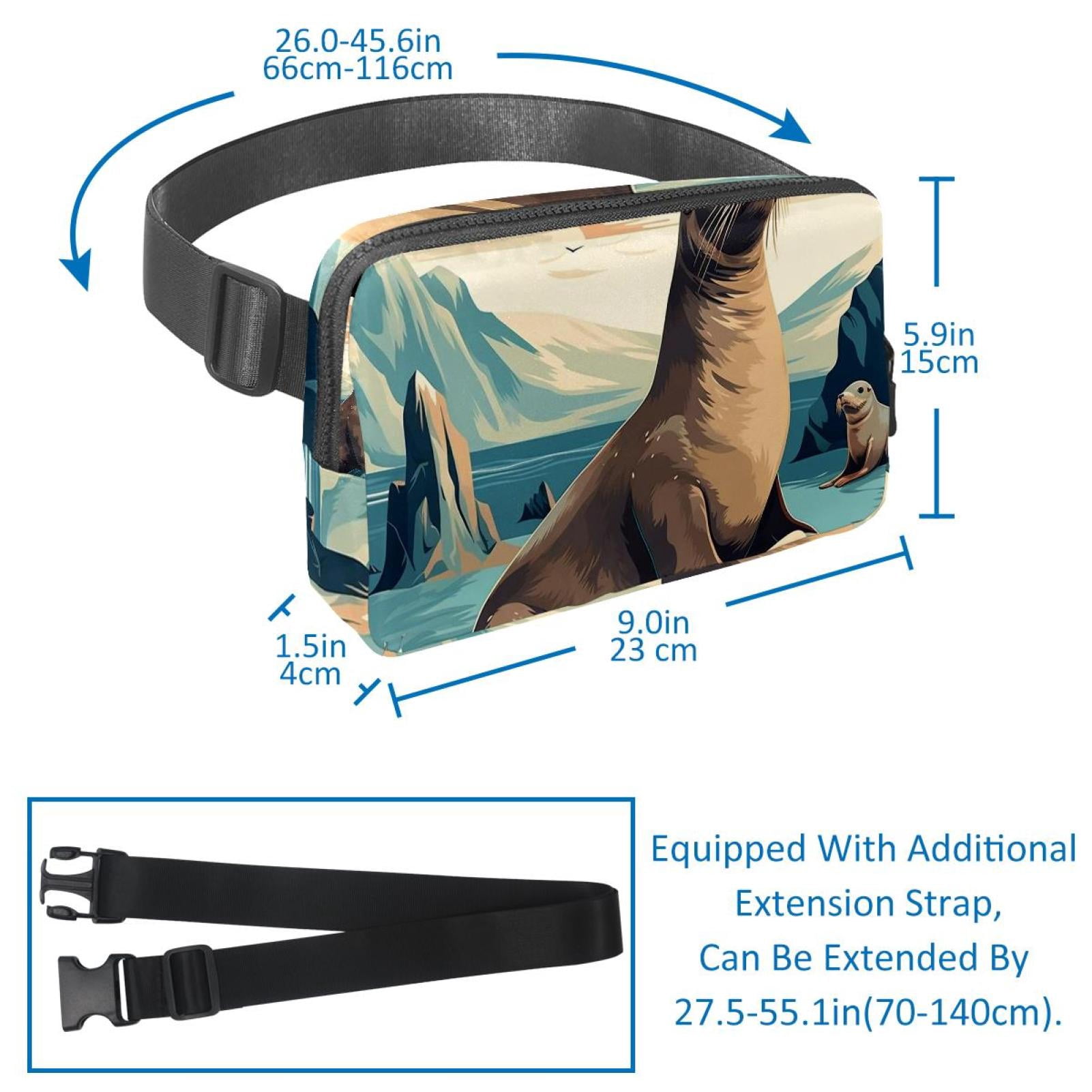 Christmas elk Lightweight Adjustable Crossbody Bag with Extension Strap - Unisex Fanny Pack