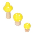 thumbnail image 5 of M Buder Wooden Mushroom Decor 3 Pcs Set Cute Desktop Figurines Yellow Colorful Ornaments for Home Office Living Room Nursery Decoration 2.87 inches / 7.3 cm Tall Crafted Art Knick-Knacks, 5 of 9