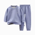 thumbnail image 5 of TOWED22 Toddler Baby Girl Boy Clothes 2pcs Cotton Graphic Print Long Sleeve Tee Elastic Joggers Pants Fall Winter Outfits Casual Clothing(Blue,1-2 Y), 5 of 5
